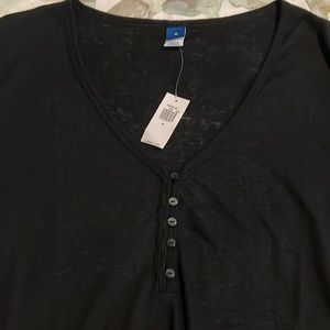 New with tags, sheer, oversized, Henley-type shirt, from Old Navy.